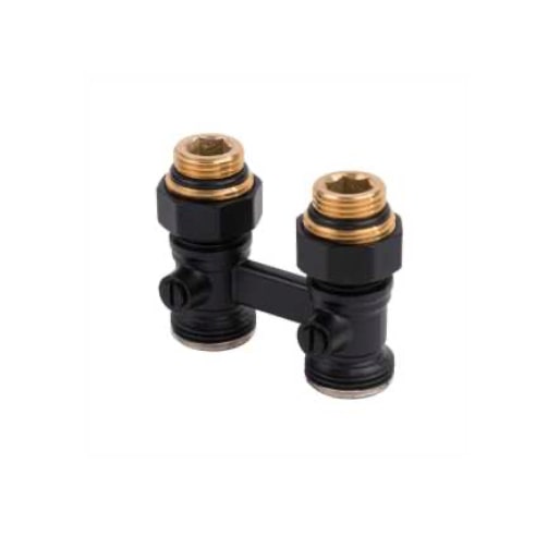 Гарнитура 3/4*1/2 прямая RAL 9005 черный DELTA  Гарнитура 3/4*1/2 прямая RAL 9005 черный DELTA