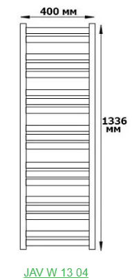 Полотенцесушитель JAVA  PURMO  13 04 на систему отопления  ( 400х1336 мм, белый )
