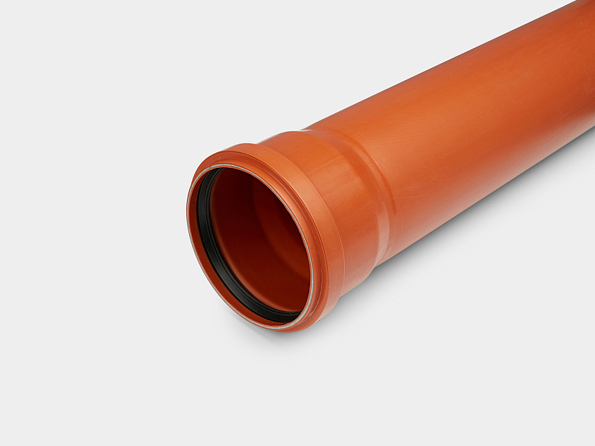 Труба для наружной канализации 110/0,5м оранжевая ППР 3,4 КОНТУР    