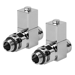Комплект для радиаторов 1/2" прямой хром CUBE RTE 56.001 Royal Thermo (2шт) ПОД ЗАКАЗ