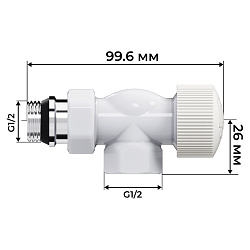 Комплект для радиаторов 1/2" осевой Белый Design М30х1,5 Royal Thermo