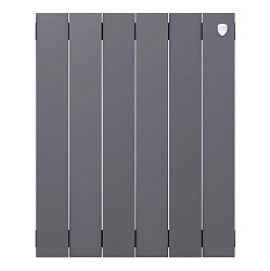 Радиатор биметаллический PIANOFORTE 500/6 секций серебро ROYAL THERMO