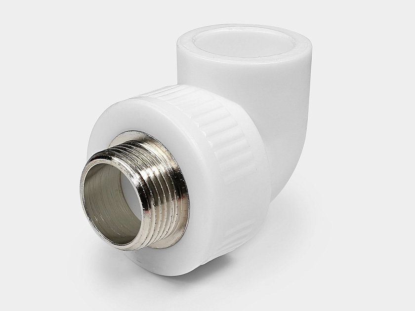 Колено 32х3/4" НР ППР белый Контур