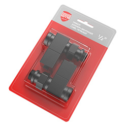 Комплект для радиаторов 1/2" прямой черный CUBE RTE 56.006 Royal Thermo (2шт) 