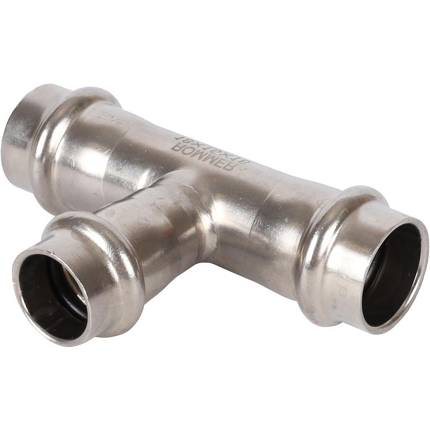 Тройник 22х18х22 ВПр из нержавеющей стали прессовой Rommer 