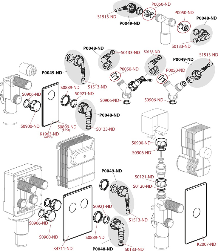 Сифон для стиральной машины Alcaplast APS3 под штукатурку, нержавеющая сталь