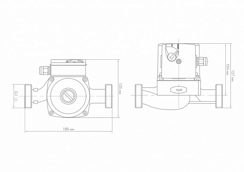 Насос циркуляционный 25/60-180 с гайками Циркуль Джилекс 