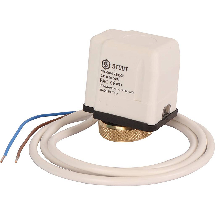 Сервопривод электротерм. компактный норм. открытый, 230 B STOUT