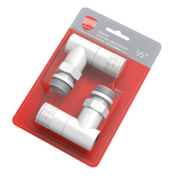 Комплект для радиаторов 1/2" угловой белый PIANO RTE 56.0012  Royal Thermo  
