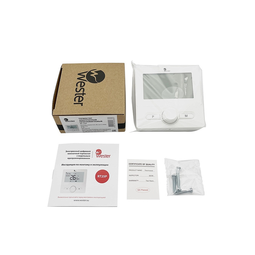 Термостат комнатный RT25P програм. недельный с ЖК дисплеем Wester