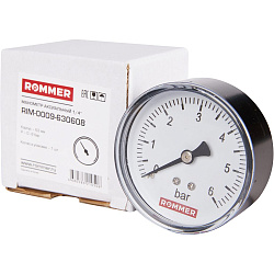 Манометр 1/4" 6 бар Ду 63 заднее подключение ROMMER