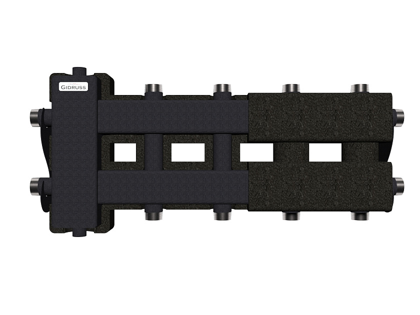 Коллектор BM-60-5DU.EPP (до 60 кВт,вх. G 1′′, 2+2+1 контура G 1′′, EPP-термоизоляция) Gidruss 