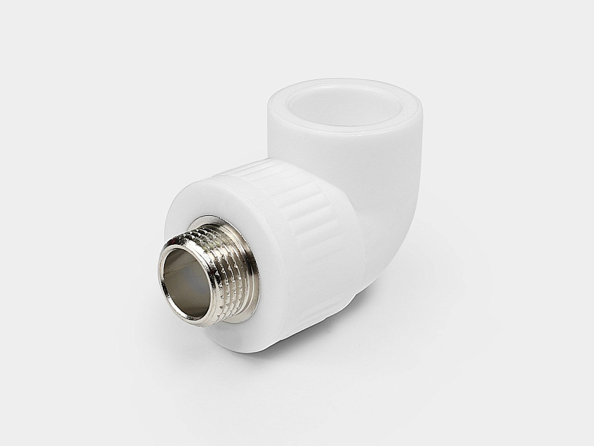 Колено 20х3/4" НР ППР белый Контур  