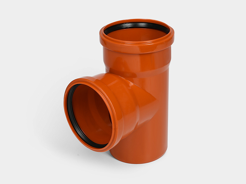 Тройник канализационный 110/110/90 оранжевый Контур