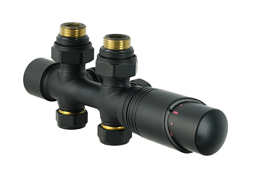 Узел термостатический Delta Link угловой/прямой Черный EVRA