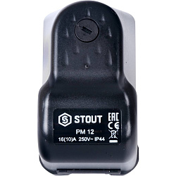 Реле давления PM12G, 3-12 бар,1/4", с накидной гайкой STOUT     
