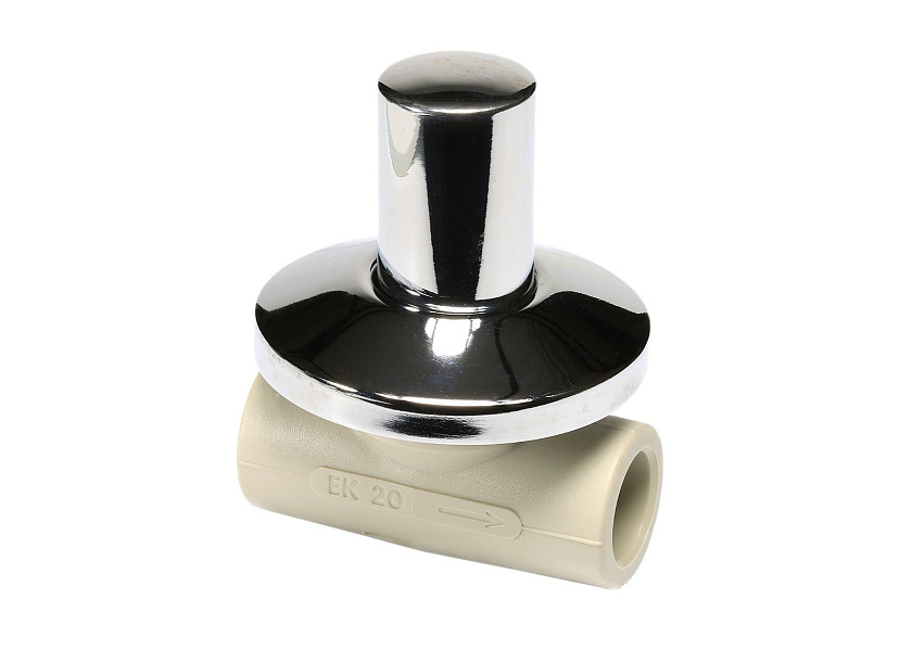 Вентиль под штукLUXпрох.с кож. из хром20 