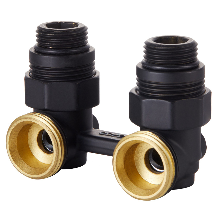 Гарнитура 1/2"х3/4" угловая EK черная  Royal Thermo 