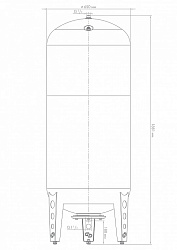 Бак 500л для водоснабжения В ОС (вертикальный, цинковый корпус) Джилекс