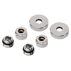 Набор евроконусы 15 мм*3/4" для приборной трубки (2шт) + адаптеры резьбовые 1/2х3/4 (2шт) + отражатели (2 шт) Хром Royal Thermo