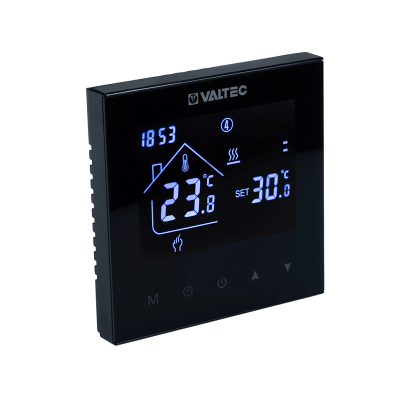 Хронотермостат электронный комнатный, двухконтурный, черный   