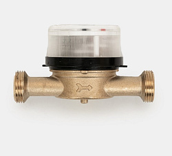 Счетчик 1/2 (15) универсальный DUX СВ-15-110 (латунь), класс А/В + КМЧ с обратным клапаном  