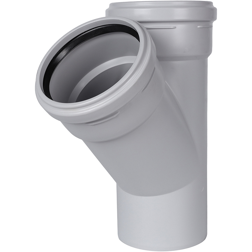 Тройник 110x110/45° канализационный бесшумный STOUT 