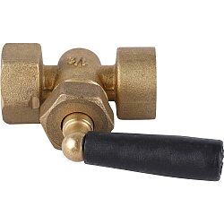 Кран запорный трехход для манометра 1/2" в/в STOUT 