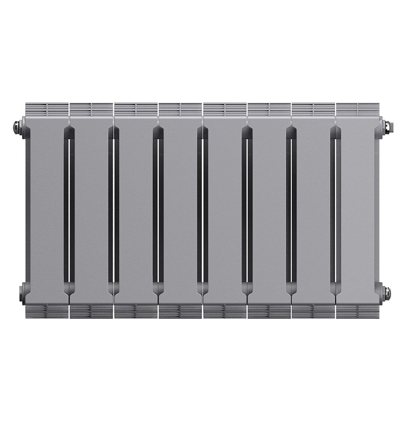 Радиатор биметаллический PIANOFORTE 300/8 секций серебро ROYAL THERMO