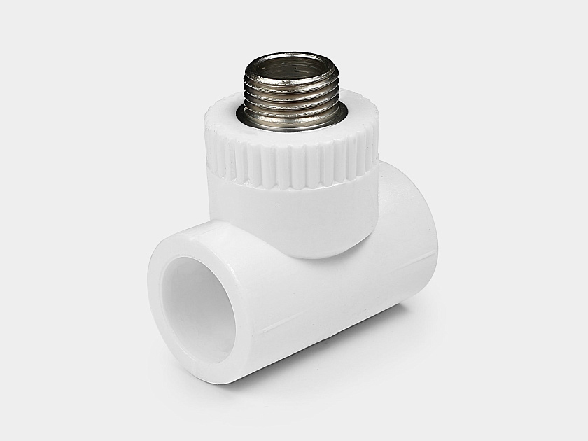 Тройник 25х1/2" НР ППР белый Контур