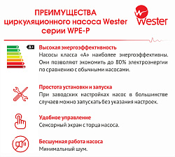 Насос циркуляционный Wester WPE 25-120P 180 без гаек