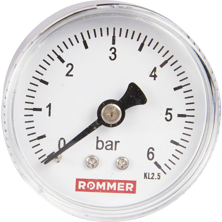 Манометр 1/4" 6 бар Ду 50 заднее подключение ROMMER