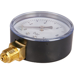 Манометр 1/4" 10 бар Ду 63 нижнее подключение ROMMER