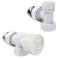 Комплект для радиаторов 1/2" осевой Белый Design М30х1,5 Royal Thermo