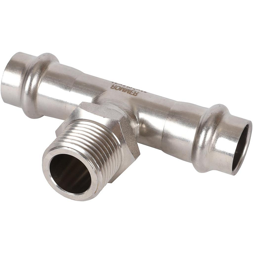 Тройник 35х11/4" ВПр-НР из нержавеющей стали прессовой Rommer 