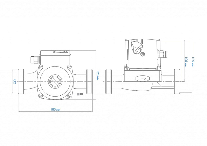 Насос циркуляционный 32/60-180 с гайками ЦИРКУЛЬ PREMIUM Джилекс 
