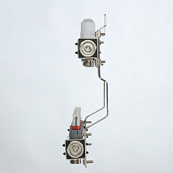 Коллекторная группа 1"х8 выходов из нержавеющей стали, с расходомерами, без сервисных групп, евроконус 3/4" 