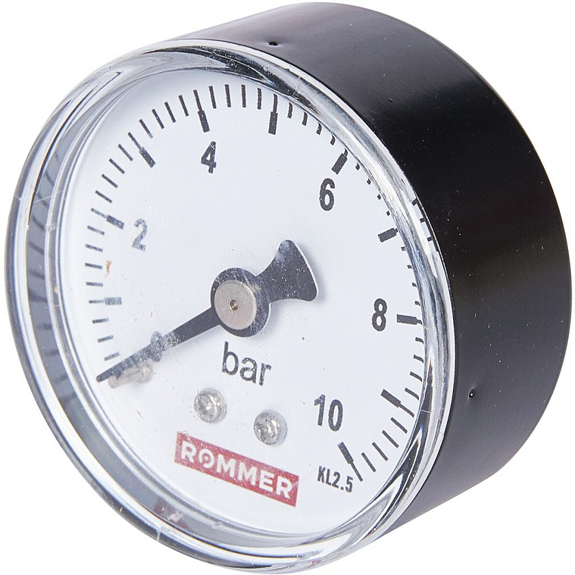 Манометр 1/4" 10 бар Ду 50 заднее подключение ROMMER