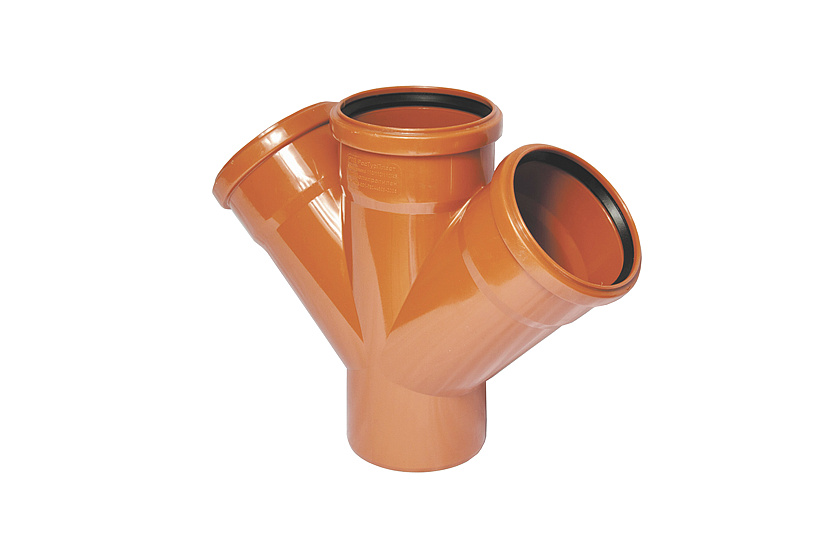 Крестовина канализационная 110/110/110/45 оранжевая РТП 14460
