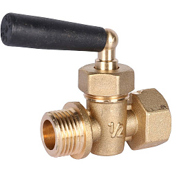 Кран запорный трехходовый для манометра 1/2" в/н STOUT