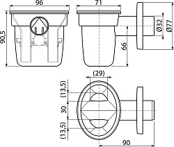 Воронка для сбрасываемого конденсата, AKS1Z ALCAPLAST