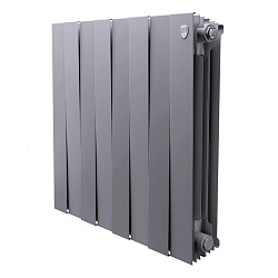 Радиатор биметаллический PIANOFORTE 500/8 секций серебро ROYAL THERMO