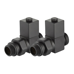 Комплект для радиаторов 1/2" прямой черный CUBE RTE 56.006 Royal Thermo (2шт) 