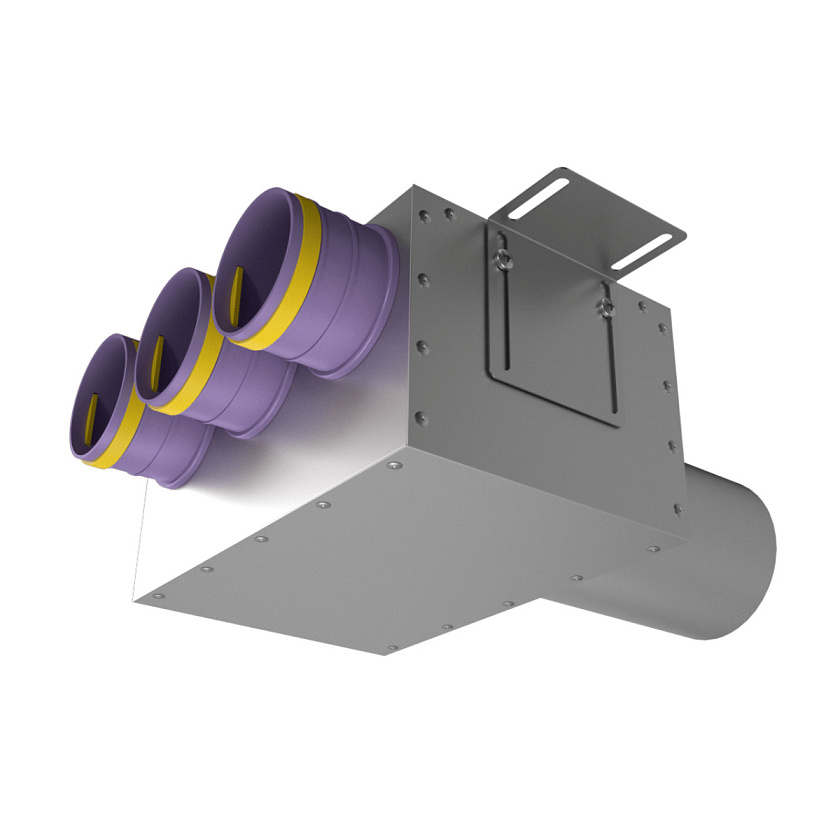 Адаптер (пленум) VPD 125/75x3 прямой круглый на 3 выхода Provent