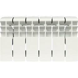 Радиатор алюминиевый Rommer Plus 200 6 секций RAL9016