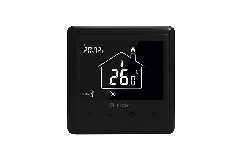 Термостат комнатный WT-RB 230V черный электронный РИДАН
