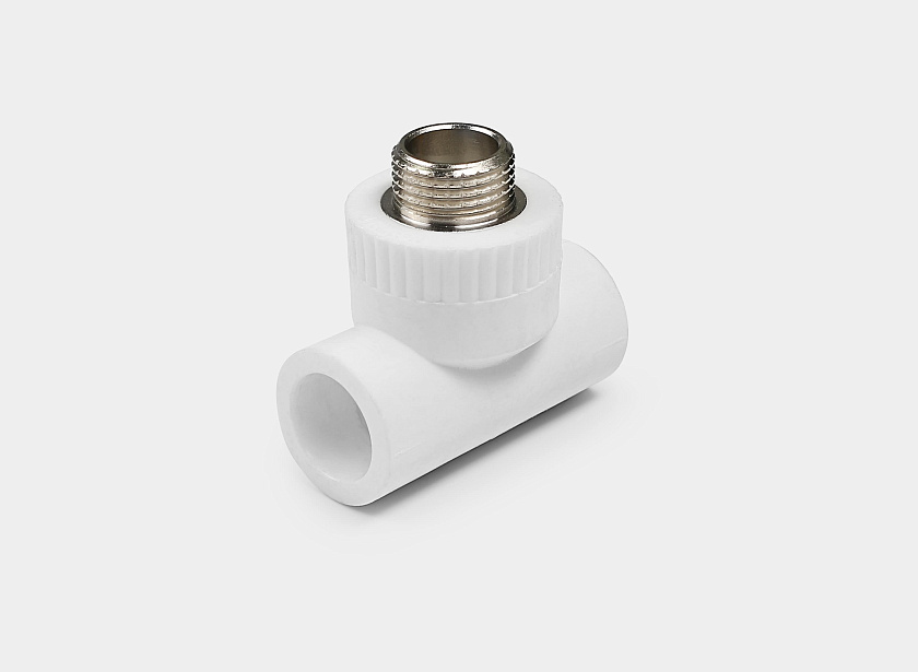 Тройник 20х1/2" НР ППР белый Контур