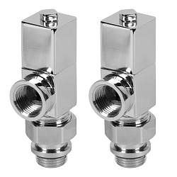 Комплект для радиаторов 1/2" осевой хром CUBE RTE 56.003 Royal Thermo (2шт) 				