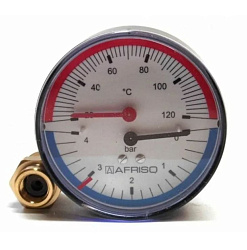 Термоманометр 1/2" 10 бар Ду80  120С зад.подключ ТМ80 Afriso