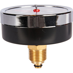 Термоманометр 1/2" 10 бар Ду80 120С заднее подключение с запорным клапаном ROMMER